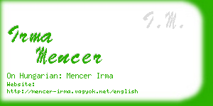 irma mencer business card
